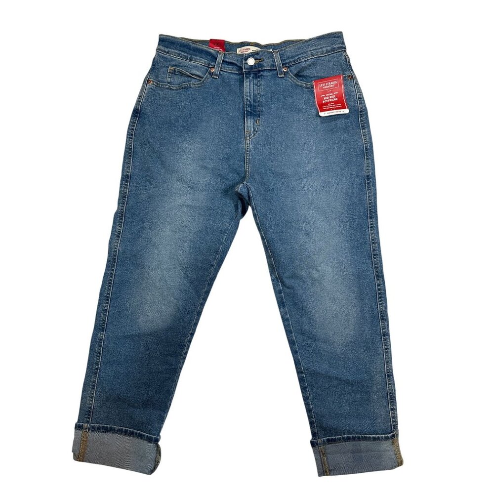 Levi Strauss Signature Womens Vintage Mid Rise Boyfriend Jeans Size 10 W30 Blue